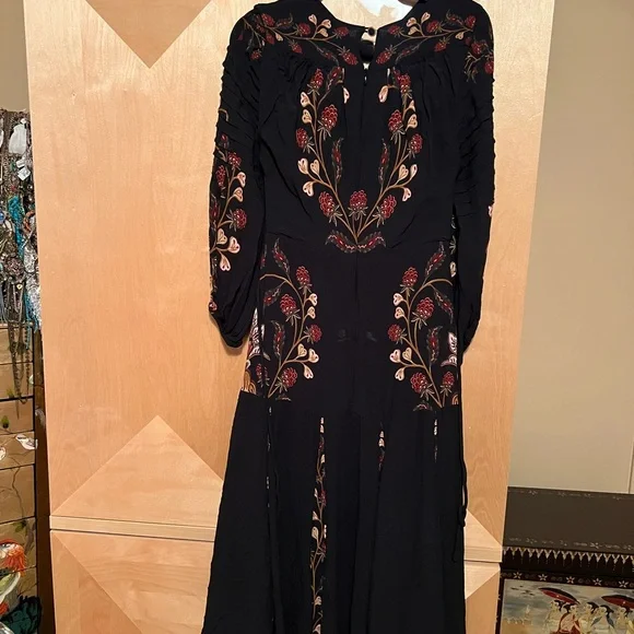 FARM Rio Black Dress with Colorful Floral Design - Picture 3 of 5